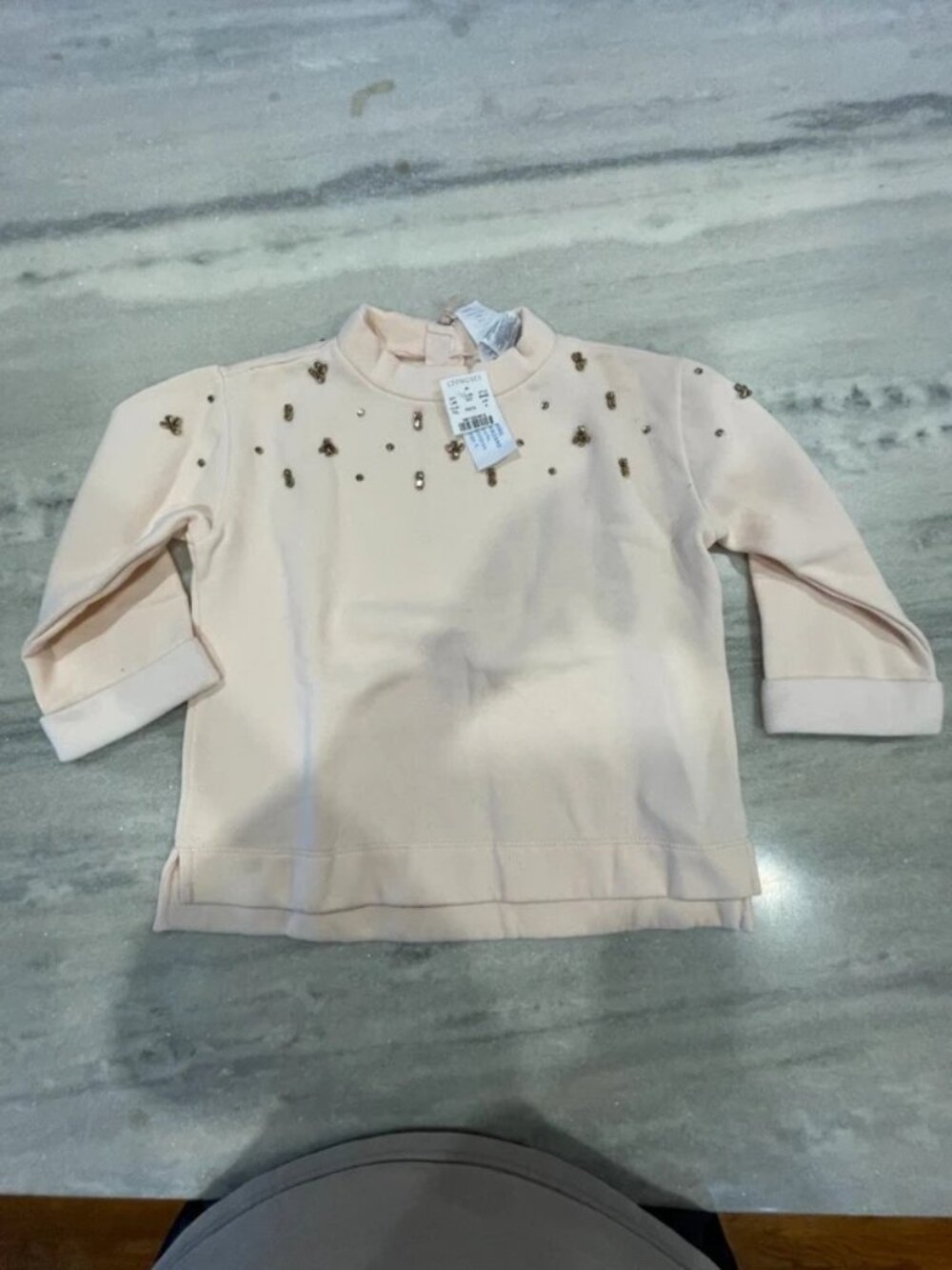 J.Crew Crewcuts Girls Blush Pink Embellished Sweater 8 NWT